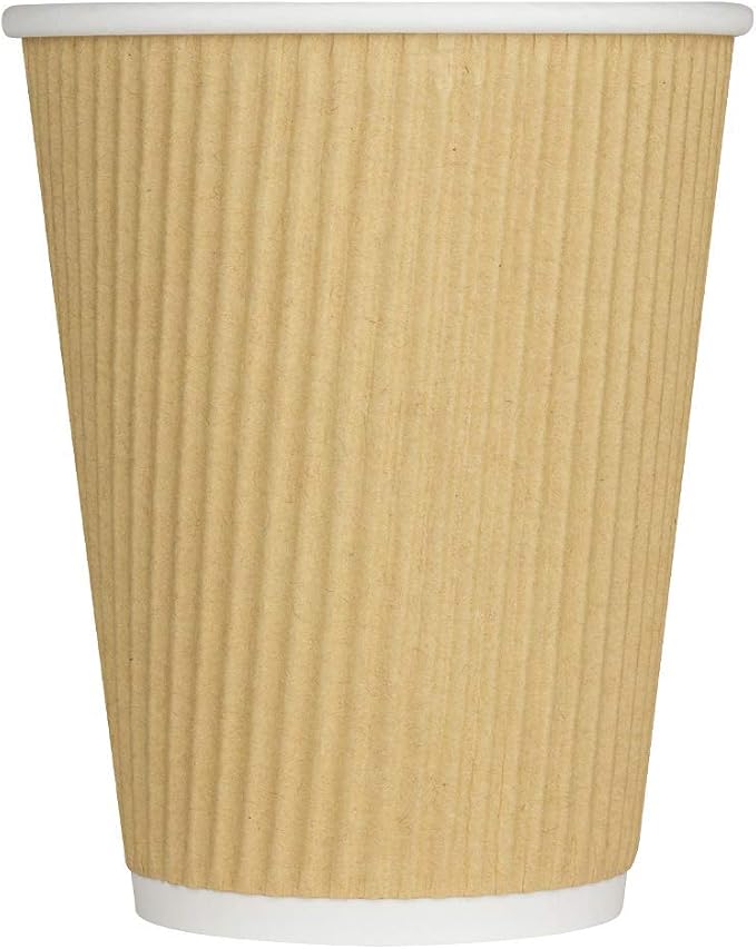Karat 12 oz Ripple Insulated Coffee Cup Disposable Paper Hot Cup, Sturdy & Leak