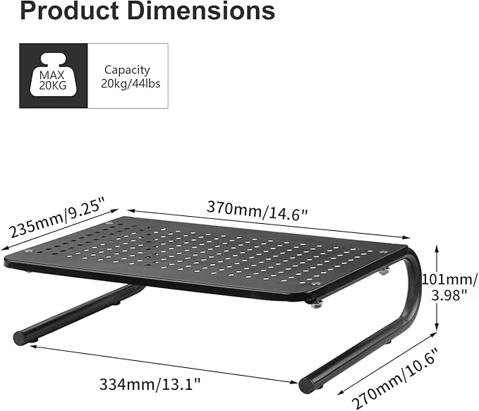 suptek Monitor Stand Riser for Computer, Notebook and All Flat Screen Display