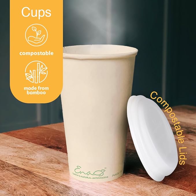 100% Compostable Disposable Coffee Cups