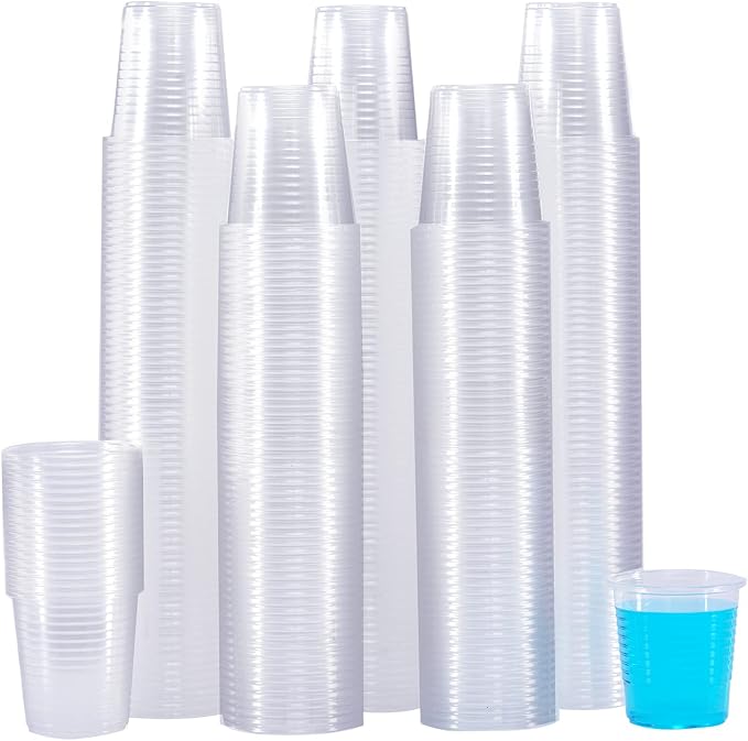 SIUQ 600 Pack 3 oz Clear Plastic Cups, Disposable Bathroom Mouthwash Cups |