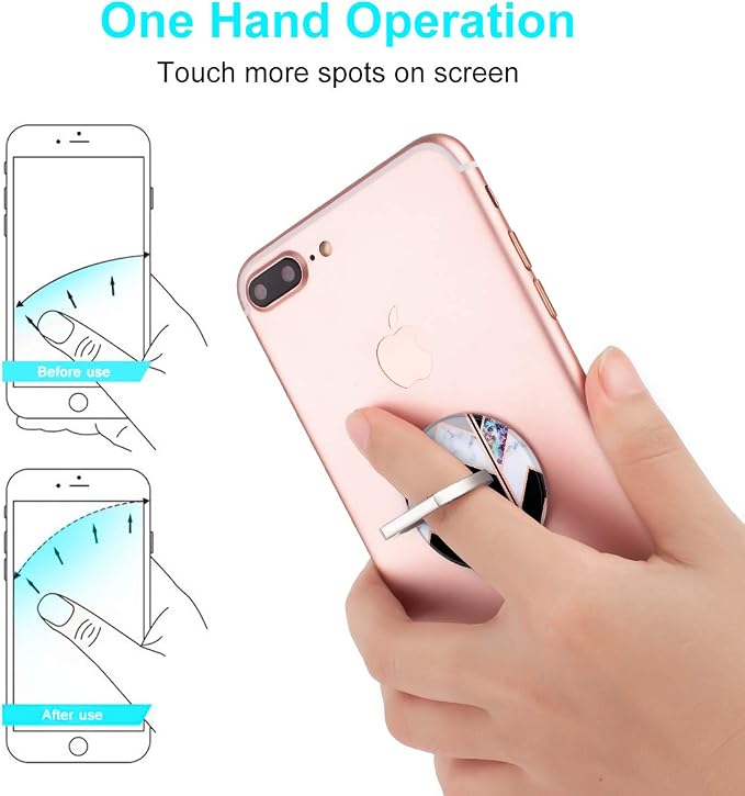 Bonoma Phone Ring Grip, 3 Pack Wave Geometric Marble 360 Degree Rotation 180