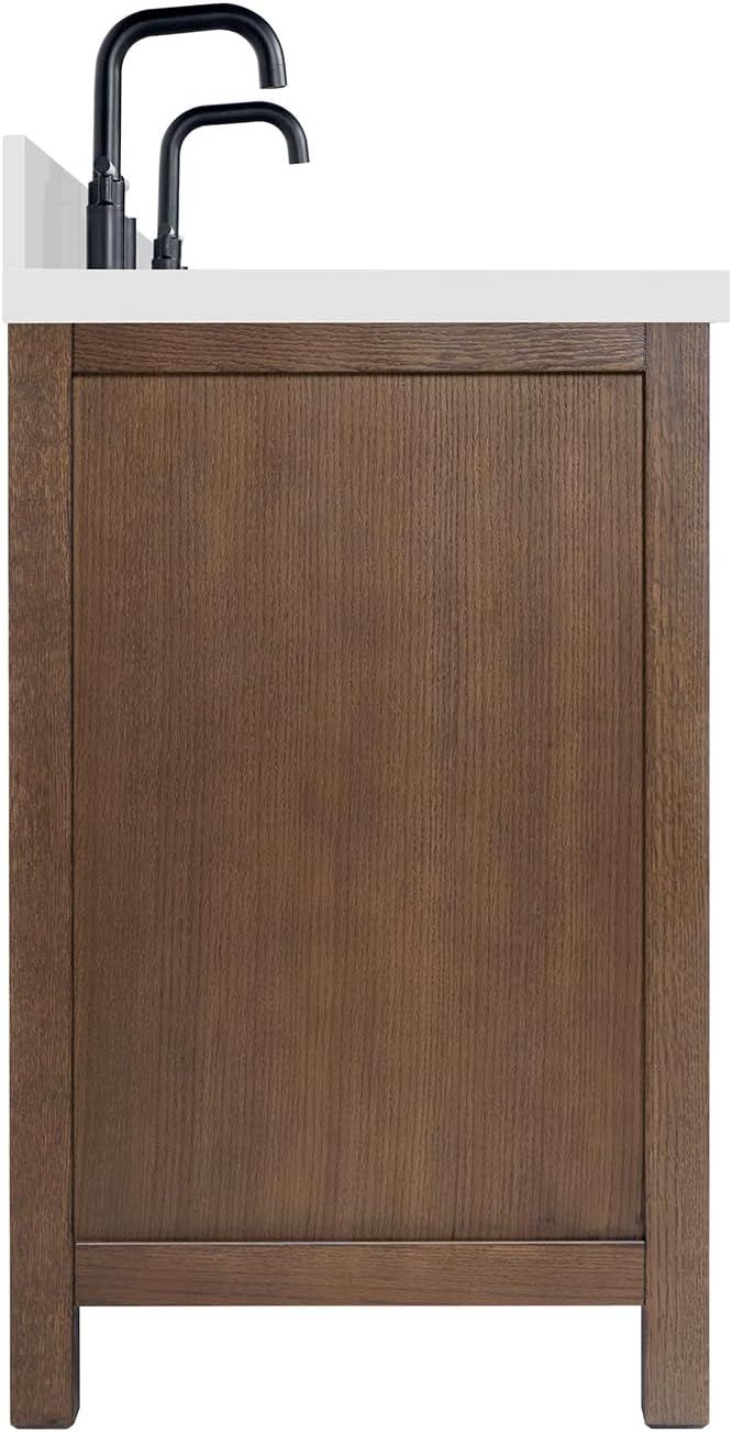 Cambridge 61 Inch Double Rectangular Sink Bathroom Vanity