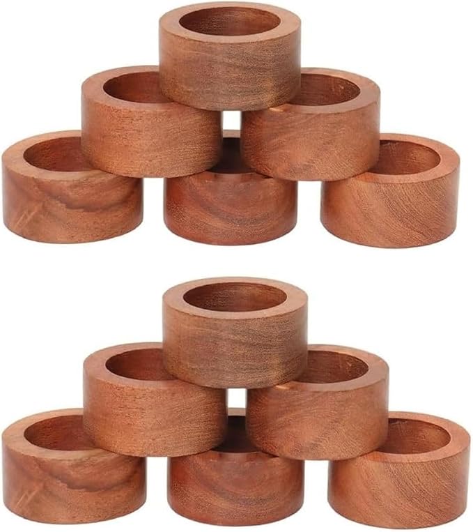 Napkin Rings for Dining Table, Classic Farmhouse Style, Holiday and Party Decor