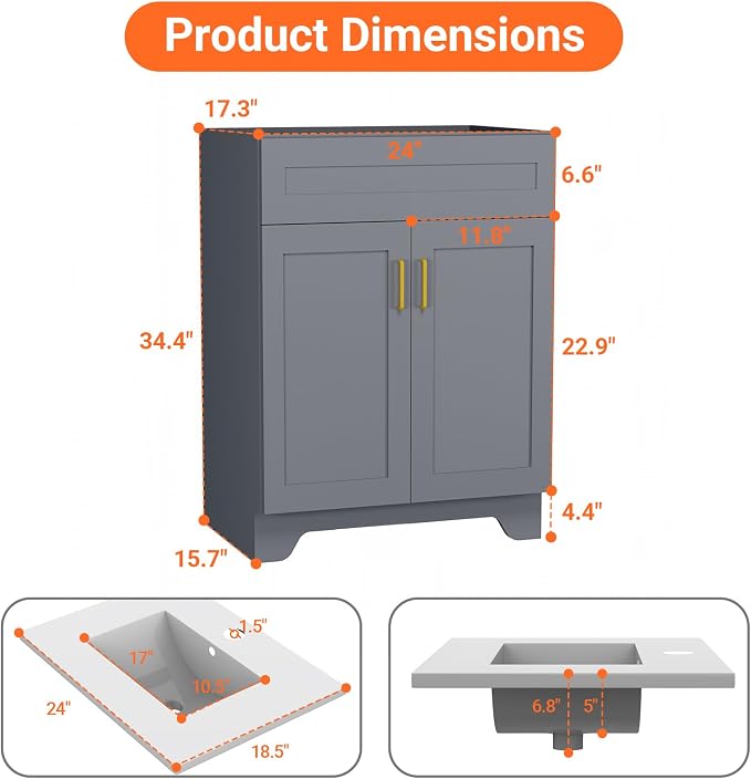24/30/36 Inch Bathroom Vanities