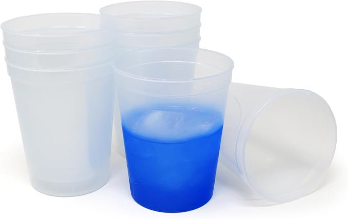 Rolling Sands 16 oz. Reusable Plastic Stadium Cups, 8 Pack, Made in USA