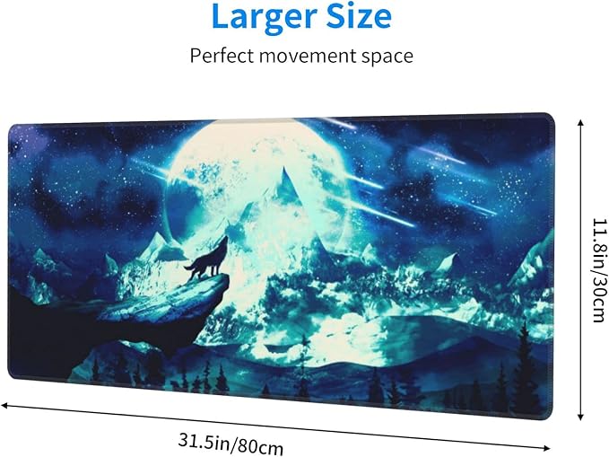 Gaming Mouse Pad Anime Mousepad Large Extended Wolves Gaming Mouse Mat