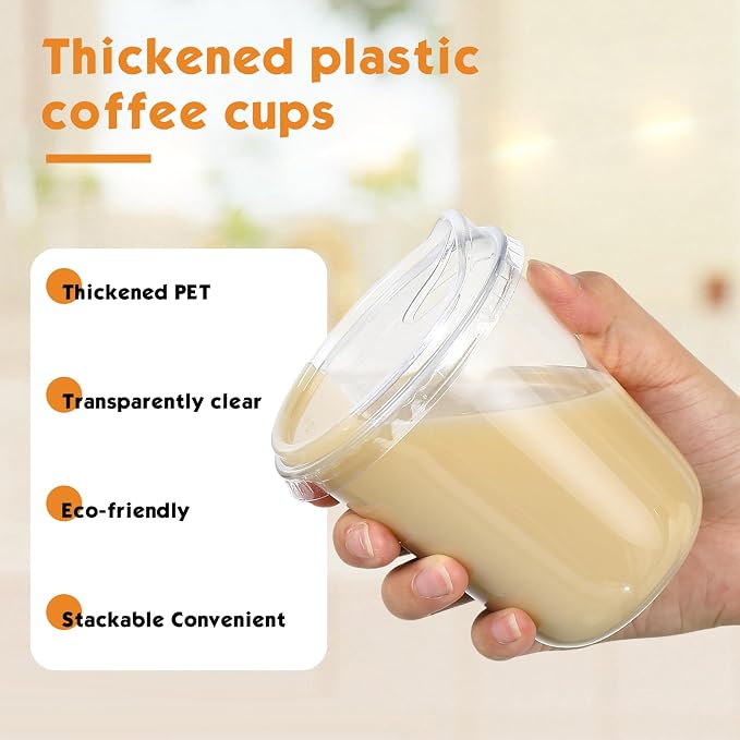 Baderke 50 Pcs Round Bottom Plastic Cups