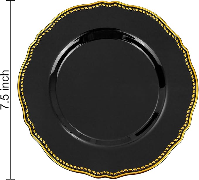 60pcs Black Plastic Plates