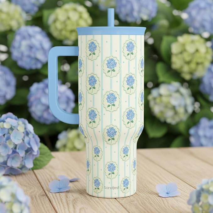 SANDJEST Hydrangea 40oz Tumbler