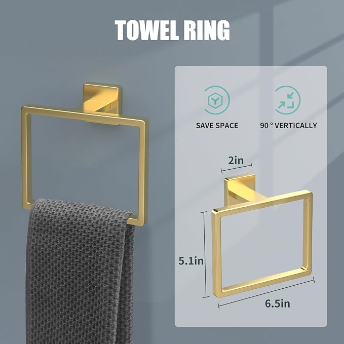5 Piece Gold Towel Bar Set Bathroom Hardware Set Gold Bathroom