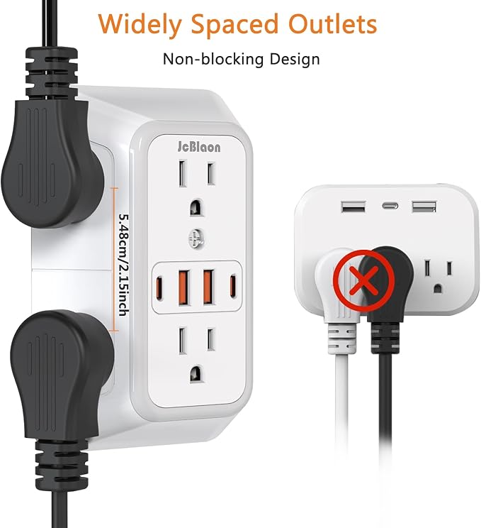 USB Wall Charger Power Strip Surge Protector