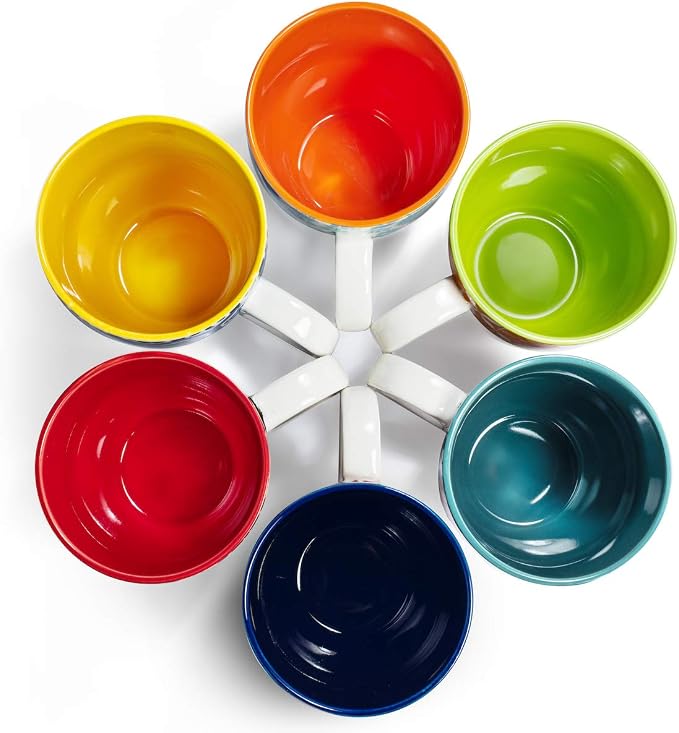 Annovero Large Coffee Mug Set of 6