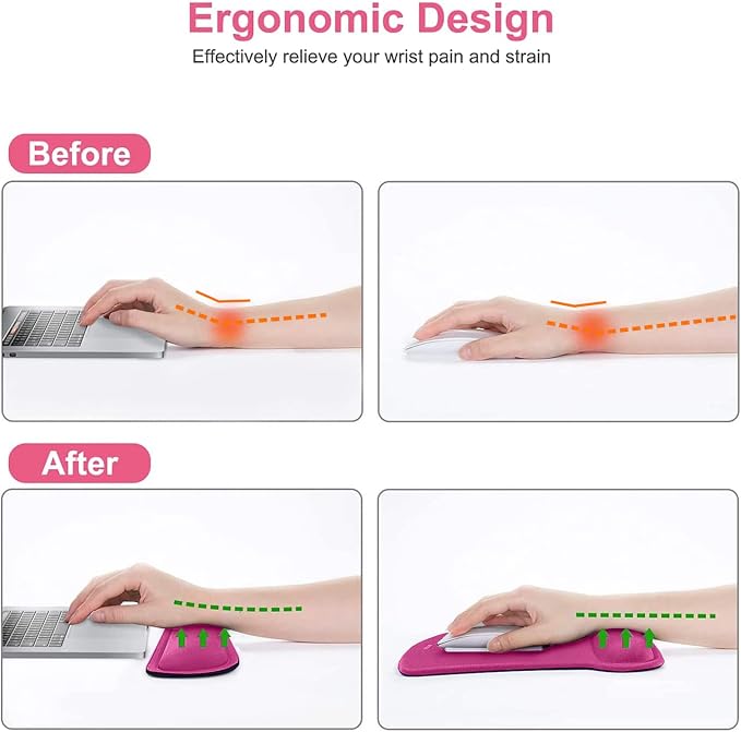 MOSISO Wrist Rest Support for Mouse Pad & Keyboard Set, Ergonomic Mousepad