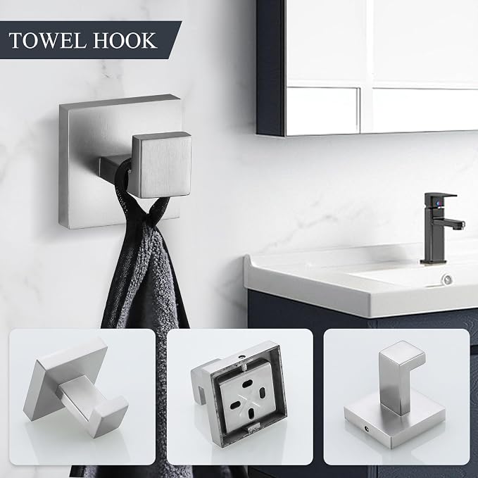 Bathroom Hardware Set Brushed Towel Bar Set Stainless Steel Bathroom