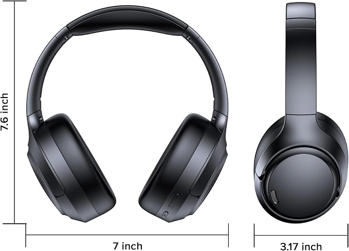 TAGRY Hybrid Active Noise Cancelling Bluetooth Headphones ENC Mic Clear Call