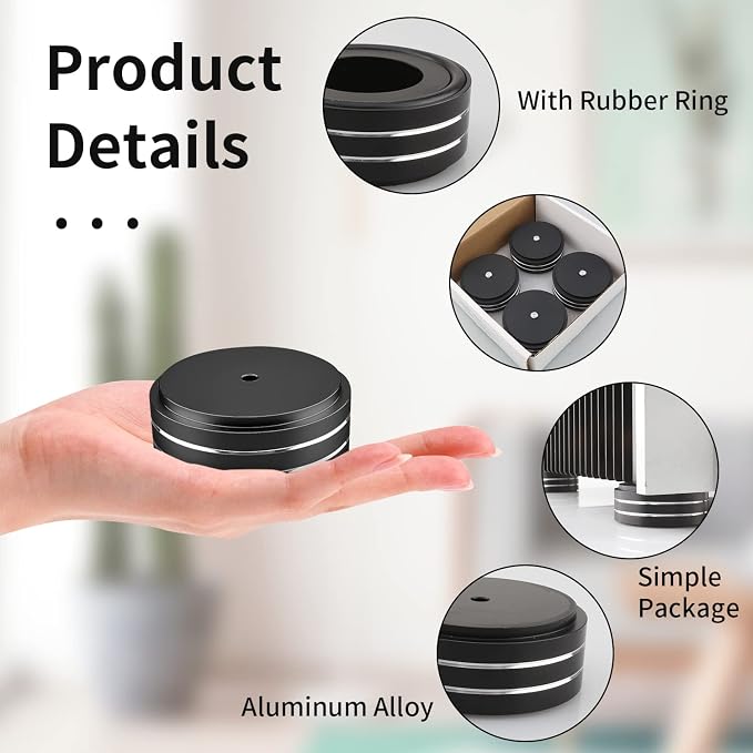 Viborg HiFi Speaker Spikes Isolation Feet Pads 58x22MM, 4X Audio Shock Absorber