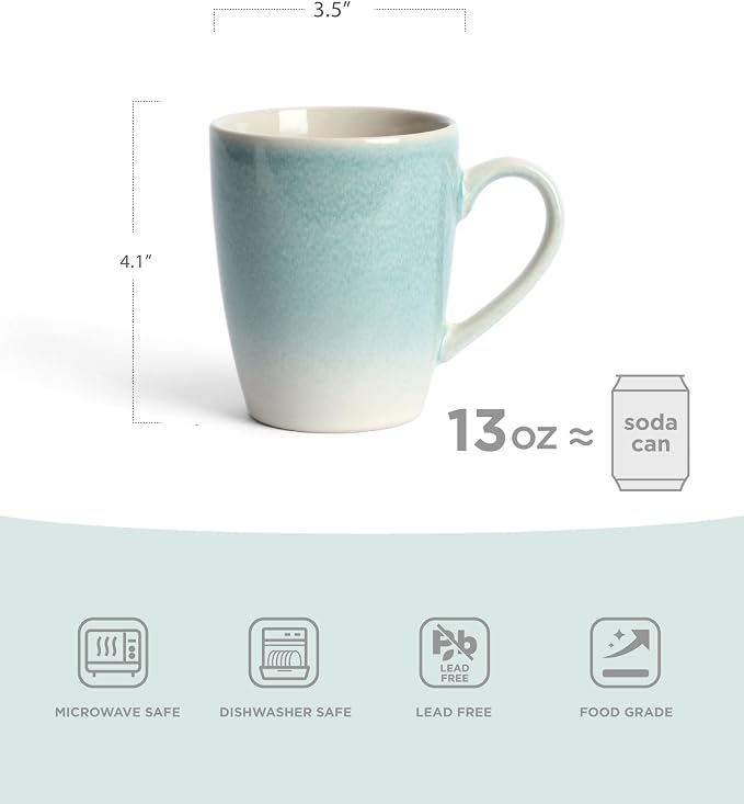 famiware Coffee Mugs Set, 13oz Mug Set of 4, Stoneware Cups