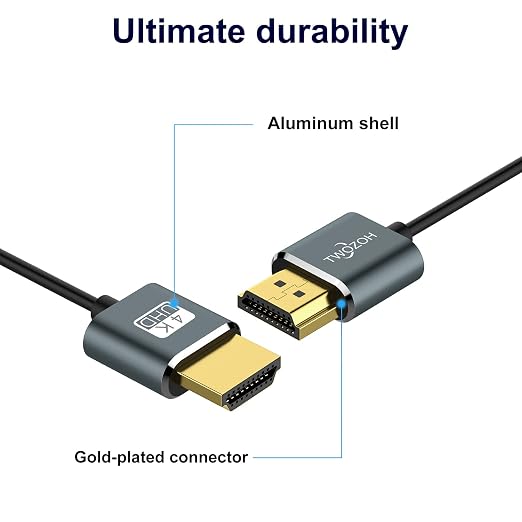 Twozoh Flexible & Slim Long HDMI Cable 30FT 2 Pack, Ultra Thin HDMI Cord