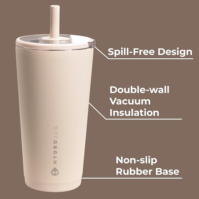 HydroJug Everyday Tumbler 20 oz, Ceramic-Lined Straw Cup