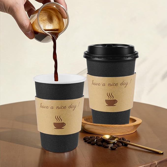 Clawsoff 100 Pack 12 oz Disposable Paper Coffee Cups