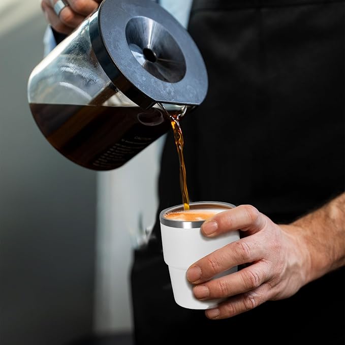 CHLJAR Espresso Cups, 6oz Insulated Espresso Cup Set of 2, Espresso Shot Cups