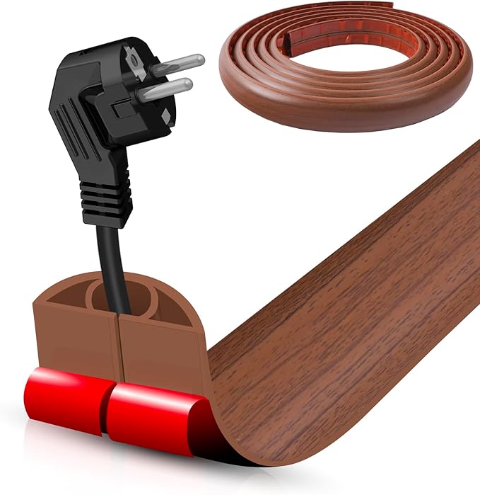 Floor Cord Cover Self Adhesive Cord Hider, 20FT Cable Management, Extension