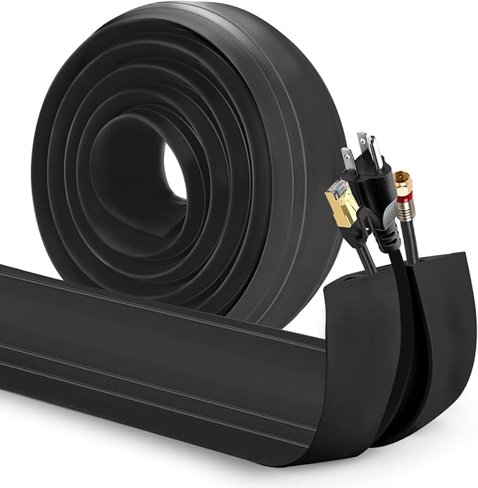 Eapele 4 ft Floor Cord Cover Heavy Duty Cable Protector, Prevent Trip Hazard