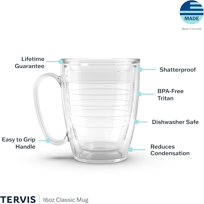 Tervis Clear & Colorful Tabletop Made in USA Double Walled Insulated Tumbler