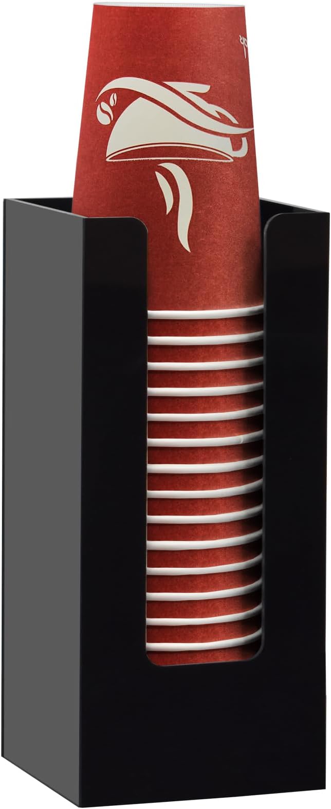 Coffee Cup Dispenser, Cup and Lid Organizer fits 5 to 16 oz Disposable Cups |