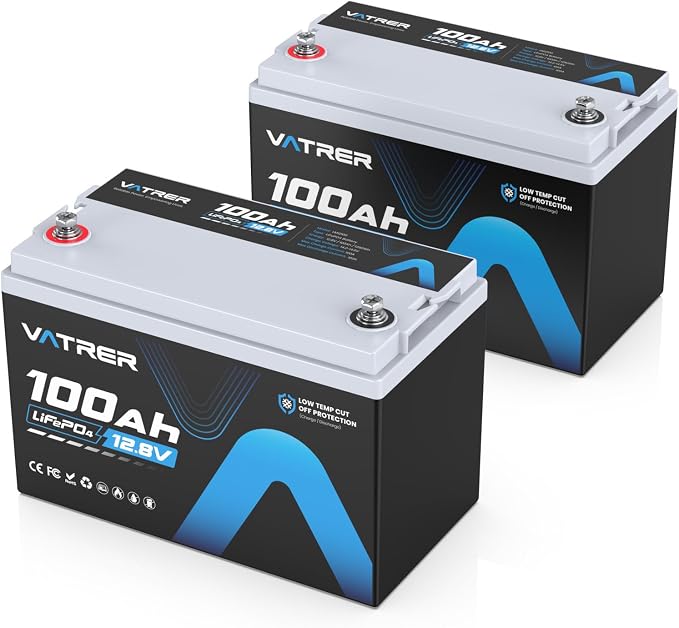 2Pack 12.8V 100AH Group 31 High/Low Temp Cutoff LiFePO4 Lithium Battery