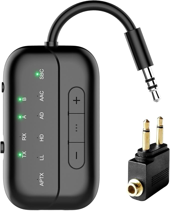 2025 Upgraded Pro Bluetooth 5.4 Transmitter Receiver, 2-in-1 Airplane Wireless