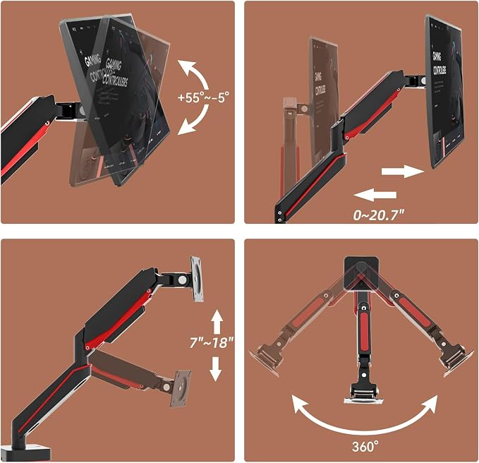 Premium Aluminum Heavy Duty Monitor Arm,