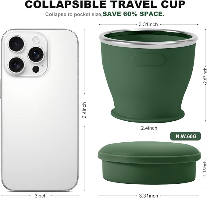 Collapsible Travel Cup, BPA-Free Reusable Water Cup | Lightweight Drinking Cups
