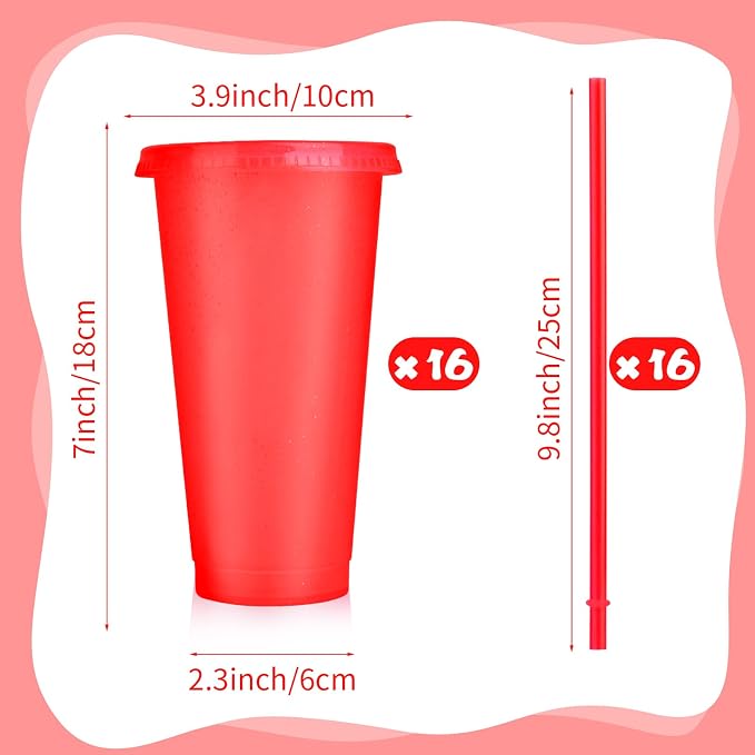 Hxezoc 16 Pieces Reusable Cups