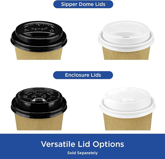 Karat 8 oz Coffee Cups, Kraft Disposable Paper Hot Cups, 1000ct | C-K508K