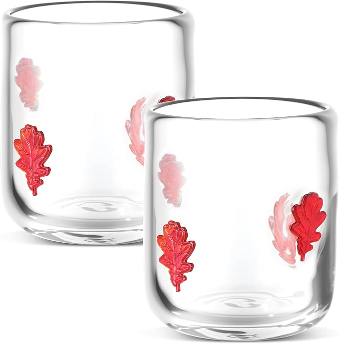 SiliFine Icon Juice Glasses, 14oz Stemless Wine Drinking Juice Glass Cup