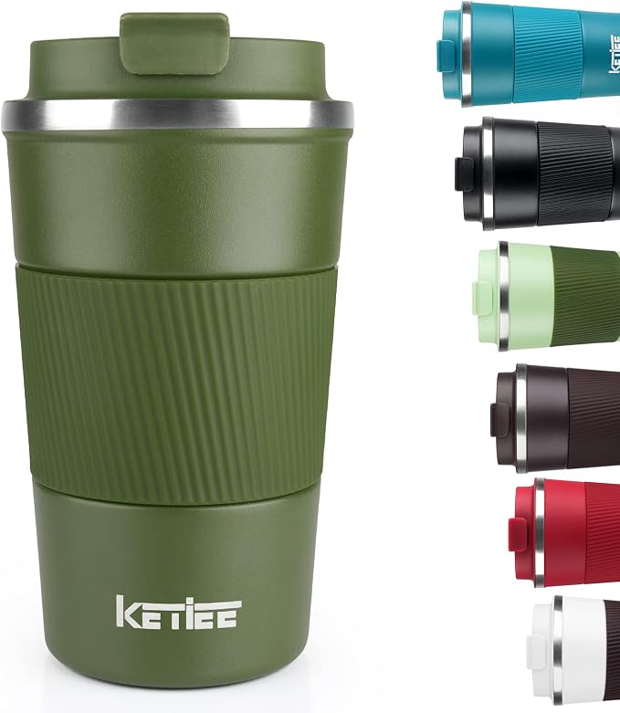 KETIEE Travel Coffee Mug 12oz: Vacuum Insulated Coffee Cup