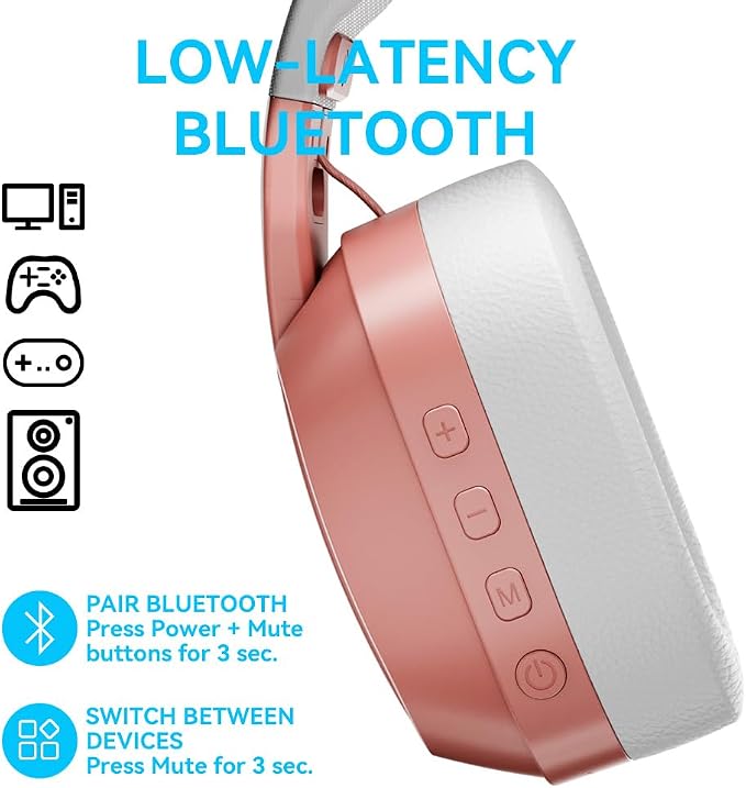 2.4GHz Wireless Gaming Headset for PC, Switch