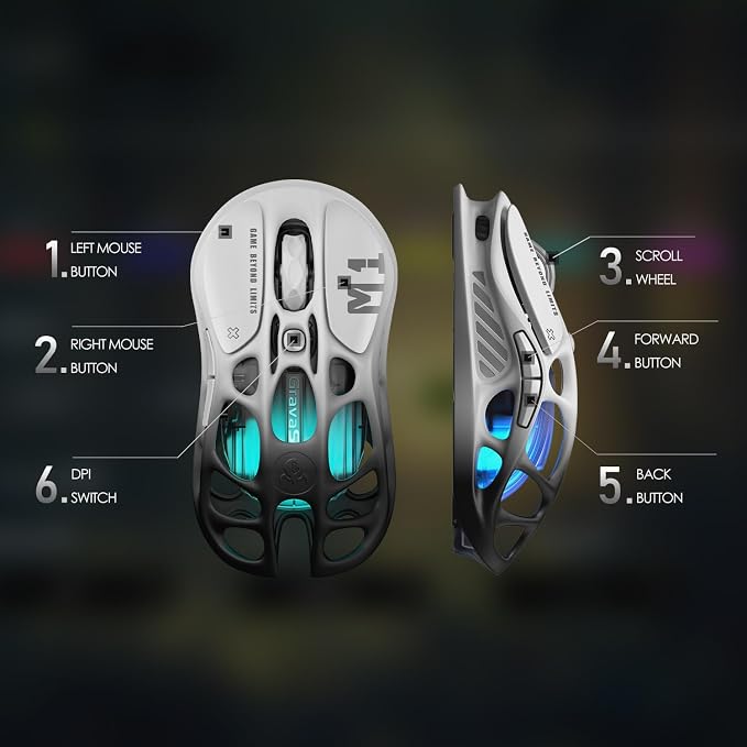 GravaStar Mercury M1 Pro Wireless Gaming Mouse, Lightweight Magnesium Alloy