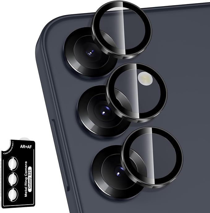 for Samsung Galaxy S25 Camera Lens Protector, Individual Metal Ring Tempered