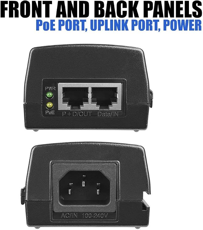 BV-Tech Gigabit Power Over Ethernet PoE+ Injector | 30W | Plug & Play | up to