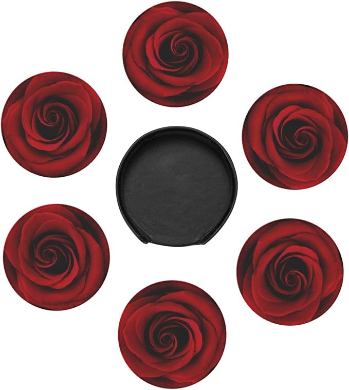 Drink Coasters with Holder Stand Set of 6