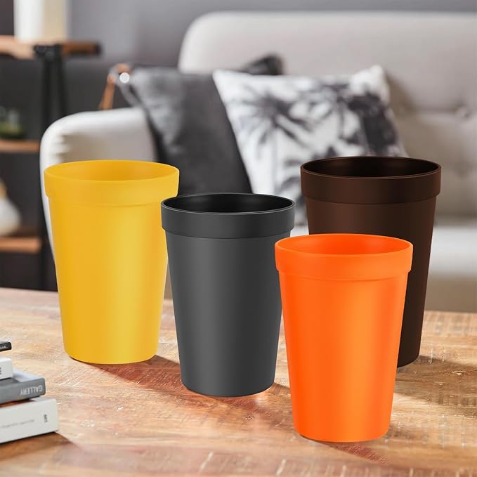 Blwan 8-Pack Small 8.5oz Plastic Cups, BPA-Free Reusable Juice Cups, Microwave