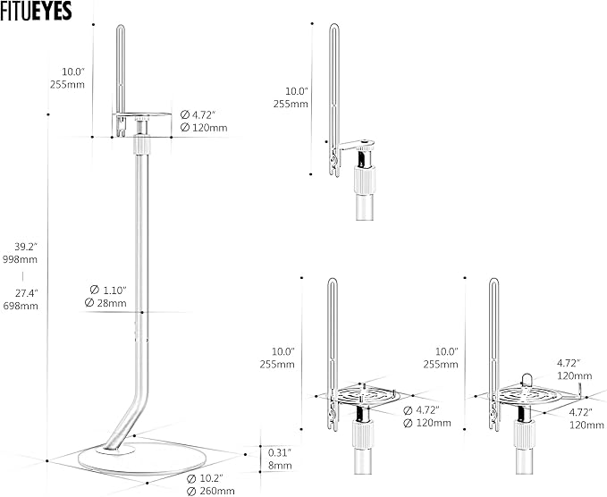 FITUEYES Design Adjustable Speaker Stands Pair