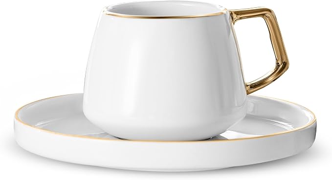 KARACA Saturn Gold Turkish Coffee Cup Set of 6, Espresso Cups