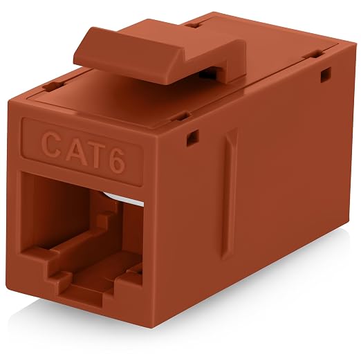 Everest Cat6 RJ45 Keystone Coupler in Orange