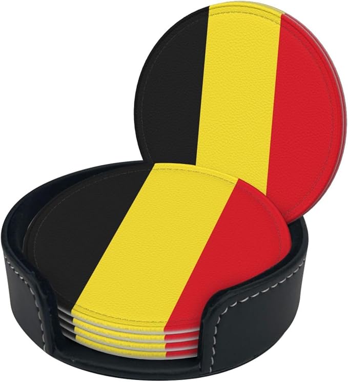Belgian Flag Coasters for Drinks