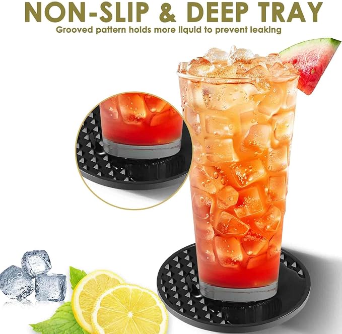 Silicone Coasters 6 Pack with Holder, Drink Coasters Set