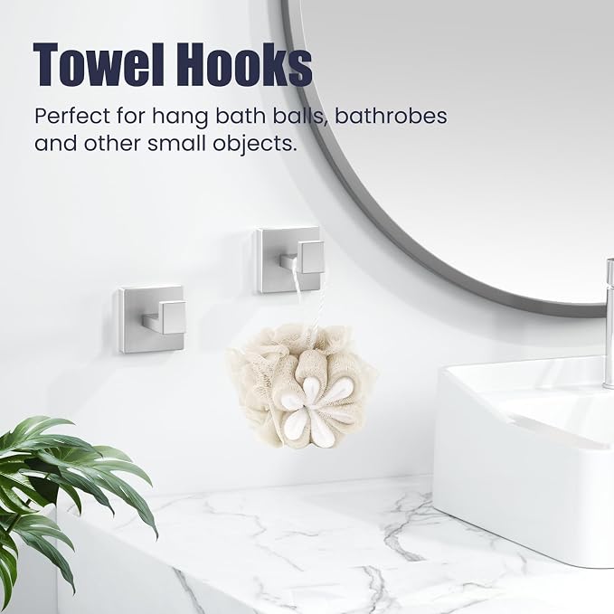 Bathroom Hardware Accessories Set: 5-Pieces Bath Towel Bar Set