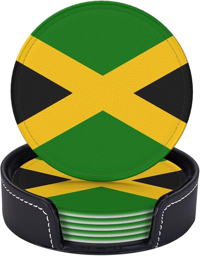 Jamaican Flag Coasters for Drinks